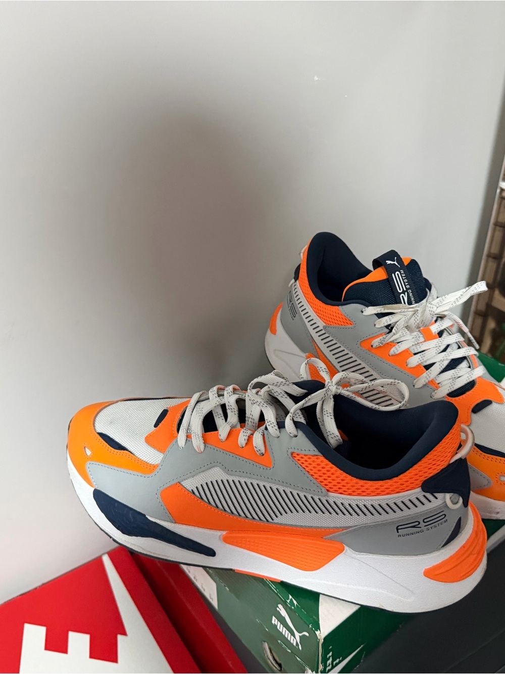 Puma Orange, Gray & Navy Athletic Sneakers
